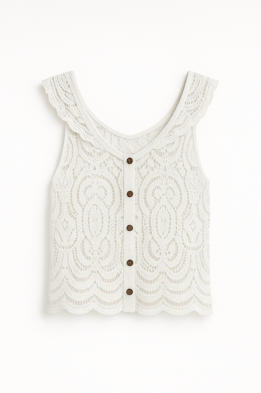 Camicetta Donna Senza Maniche con Bottoni