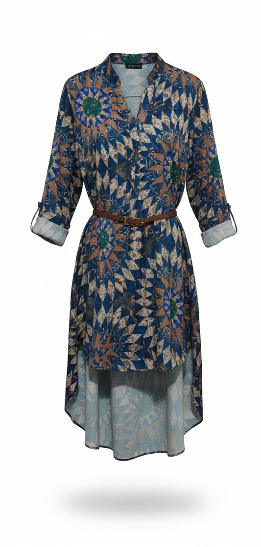 Camicia con Stampa Fantasia e Cintura