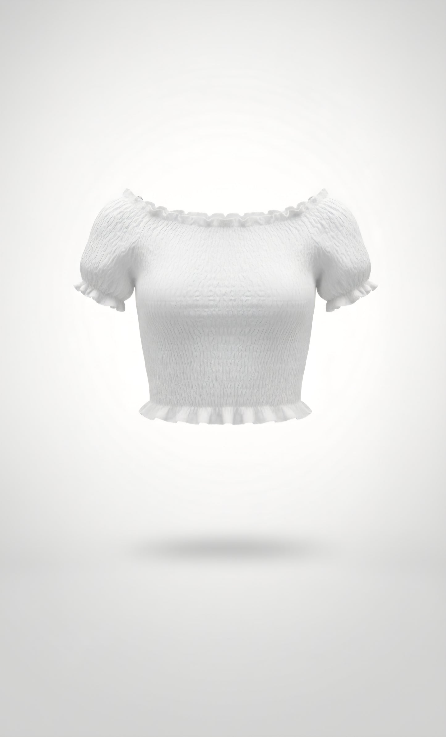 Maglia a Spalle Scoperte in Tessuto Elasticizzato